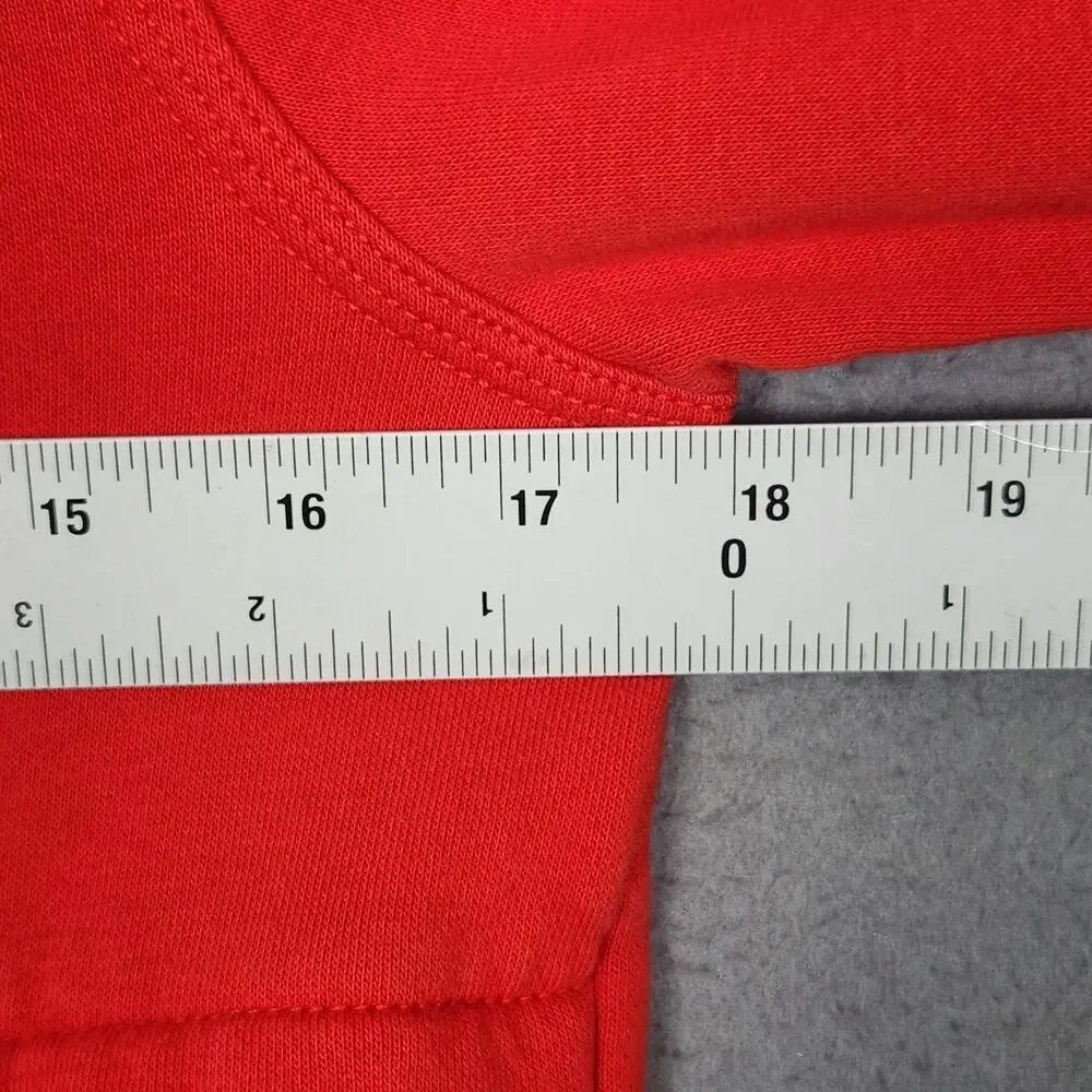 Nike Sweatshirt Kids Large Red Black Colorblock 1/4 Zip Fleece Logo DD8582-657